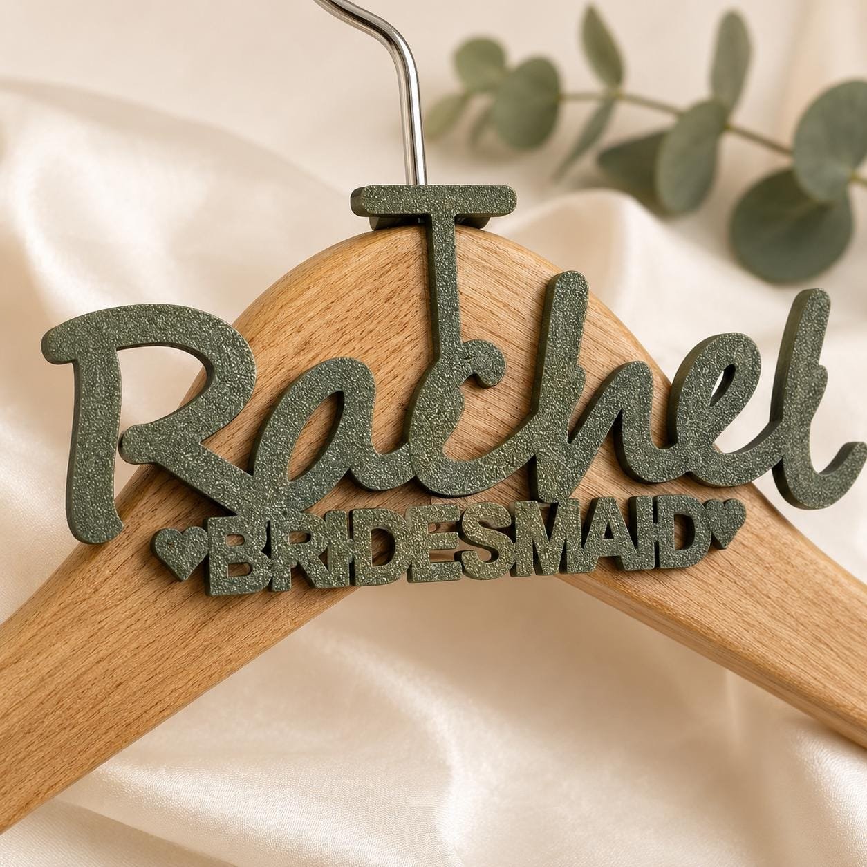 Personalized Wedding Dress Hanger Attachment, Custom Bride or Bridesmaid Name Tag - Image 3