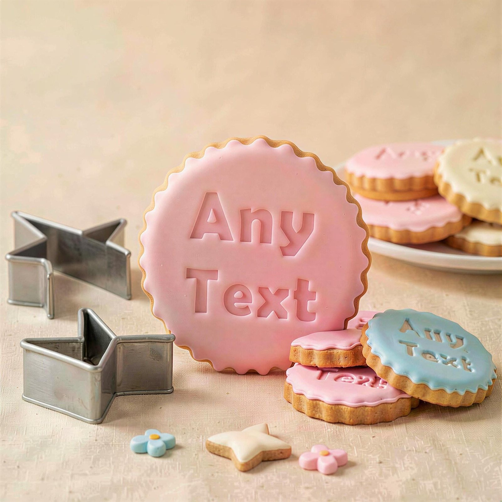 Custom 3D Printed Cookie Cutter Stamp: Any Shape, Text, Logo Embosser - Image 4