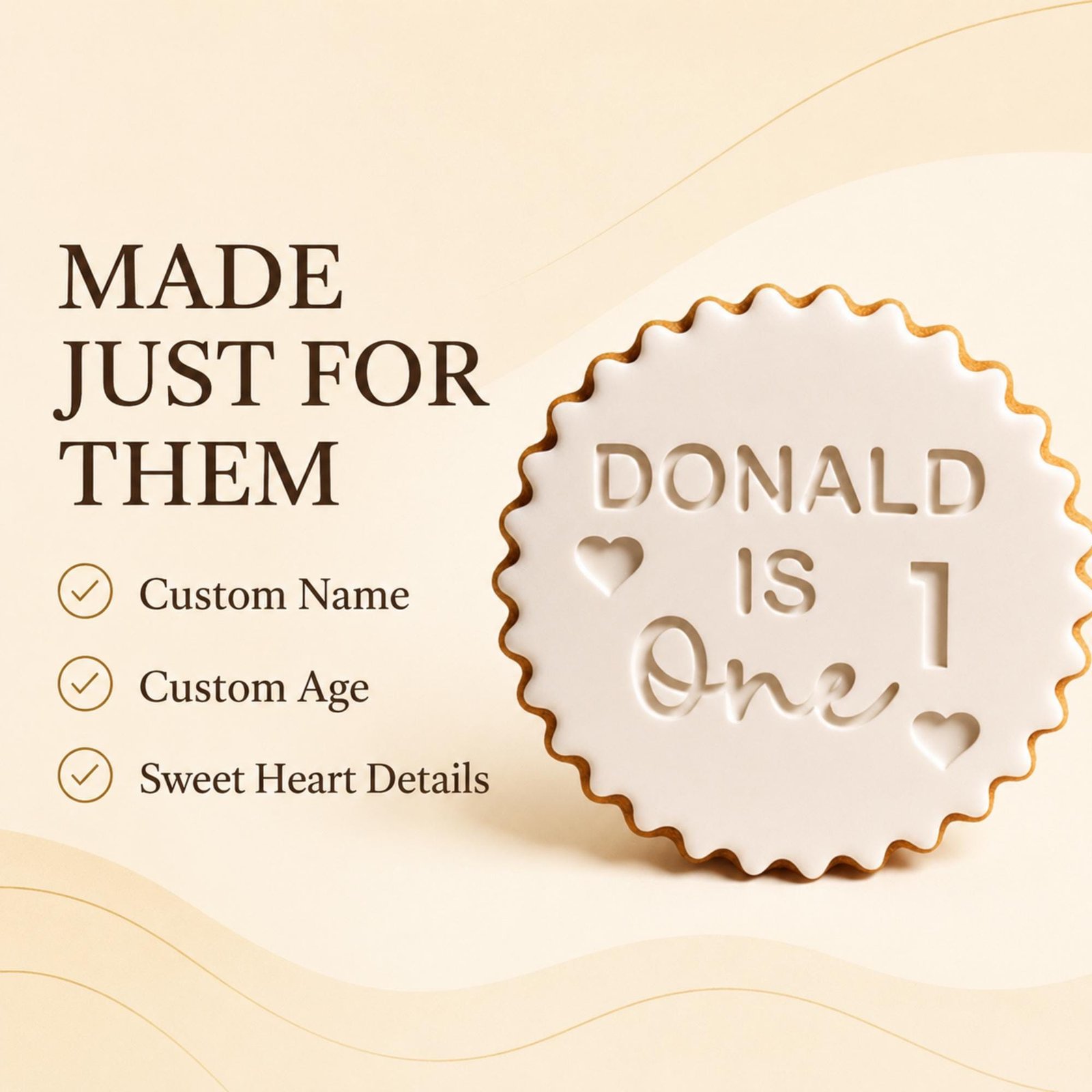 Personalized Cookie Stamp, Custom Name and Age Biscuit Embosser for Birthday Treats and Fondant - Image 2