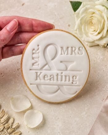 Personalized Mr & Mrs Wedding Cookie Stamp, Custom Name Fondant Embosser