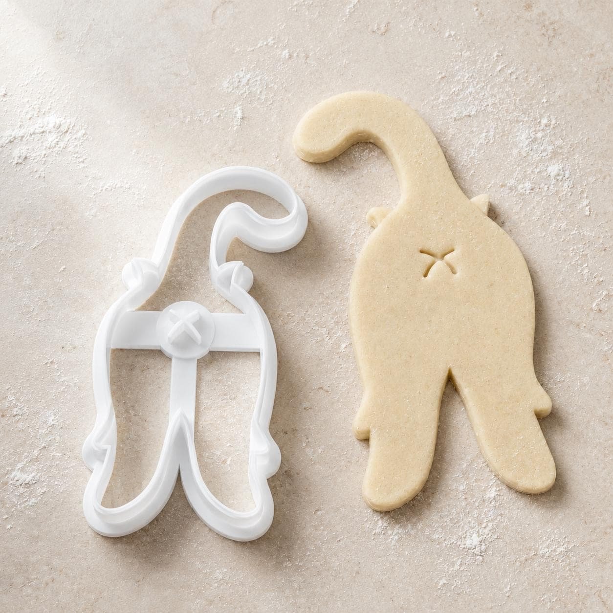 Cat Butt Cookie Cutter and Stamp, 4.5-Inch Kitty Bum Baking Tool, Fondant Clay