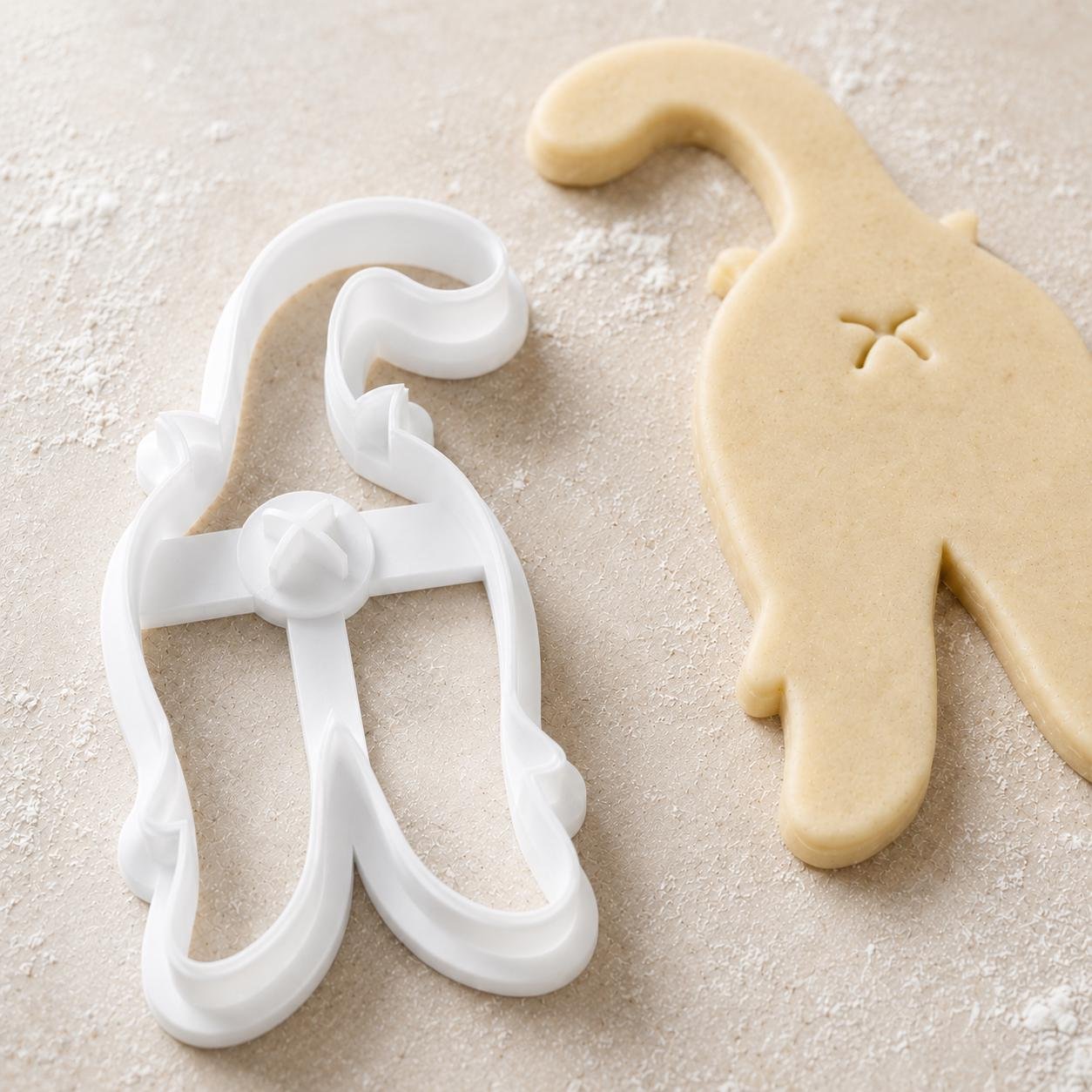 Cat Butt Cookie Cutter and Stamp, 4.5-Inch Kitty Bum Baking Tool, Fondant Clay - Image 3