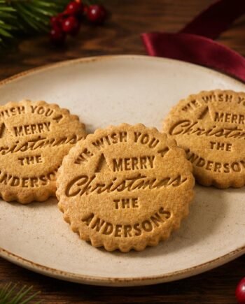 Personalized Christmas Cookie Stamp & Cutter Set: Custom Family Name, 4 Shape Options