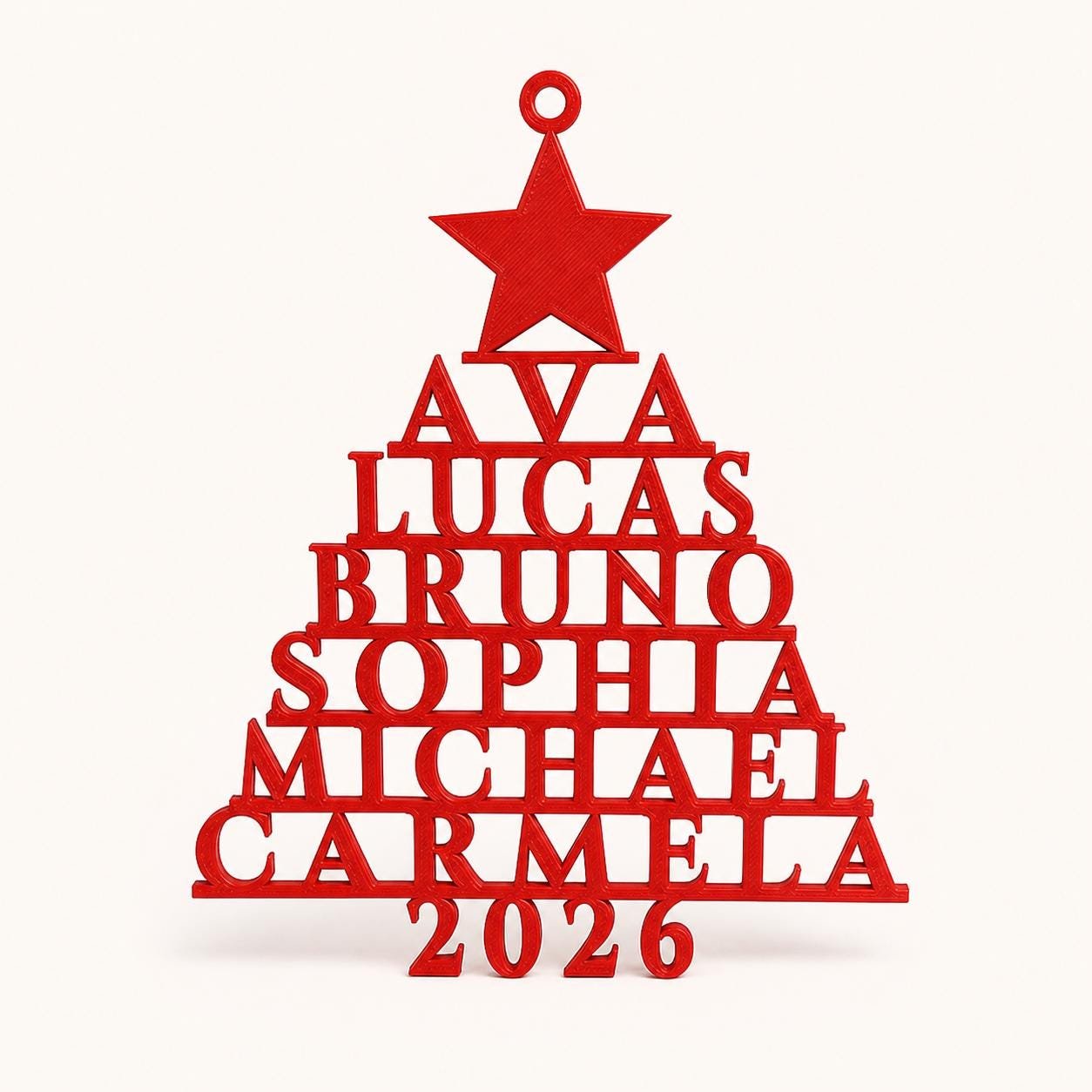 Personalized Family Christmas Ornament 2026, Custom Name Tree with Choice of Topper - Image 8