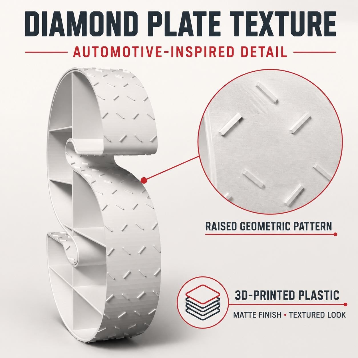 Personalized Toy Car Display Letter, 10 Inch Kids Room Wall Organizer for 1:64 Diecast Cars Diamond-Plate Texture - Image 8
