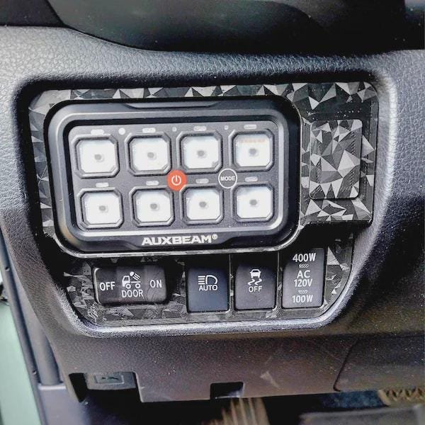 Tacoma 3rd Gen Auxbeam Switch Panel Mount, 2016–2023 Dash Bezel, 6/8 Gang - Image 5