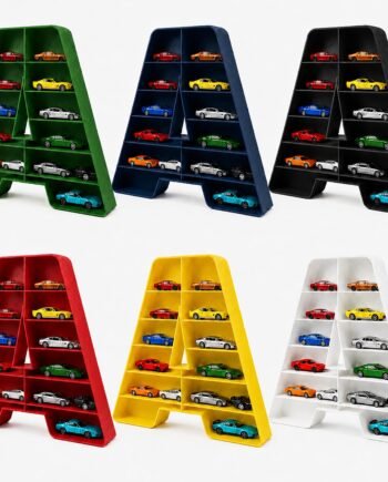 Personalized Toy Car Display Letter, 10 Inch Kids Room Wall Organizer for 1:64 Diecast Cars Diamond-Plate Texture