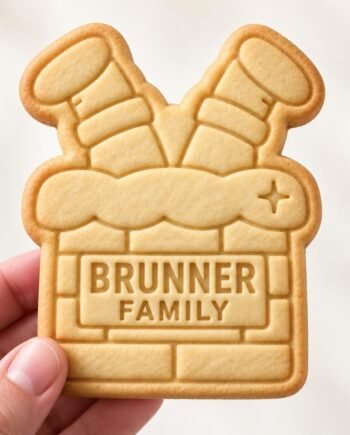 Personalized Santa Chimney Cookie Stamp and Cutter Set, Family Christmas Baking Gift