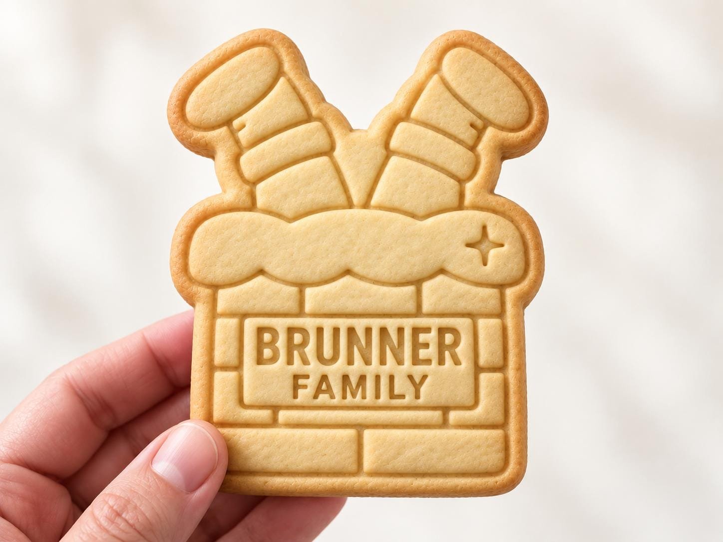 Personalized Santa Chimney Cookie Stamp and Cutter Set, Family Christmas Baking Gift