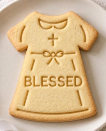 Personalized Christening Gown Cookie Cutter & Stamp, Baptism Cross Design (3 Inch)