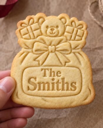 Personalized Santa Gift Sack Cookie Cutter and Stamp, Custom Family Name, 3 Inch