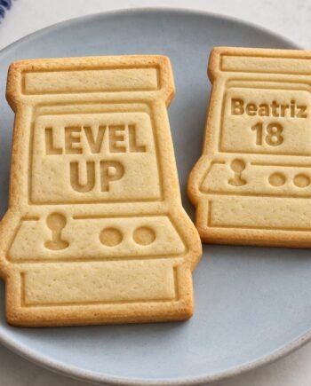 Arcade Cookie Stamp and Cutter, Level Up or Custom Gamer Birthday Text