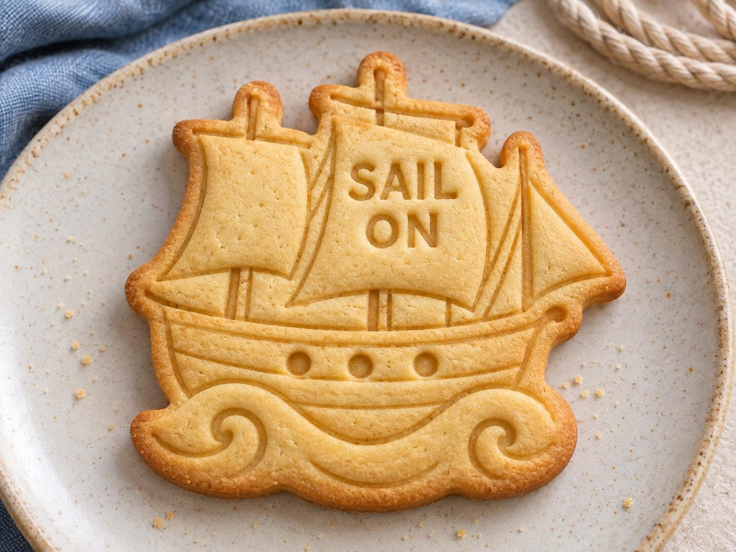 Columbus Day Ship Cookie Cutter and Stamp Set, 3 Inch