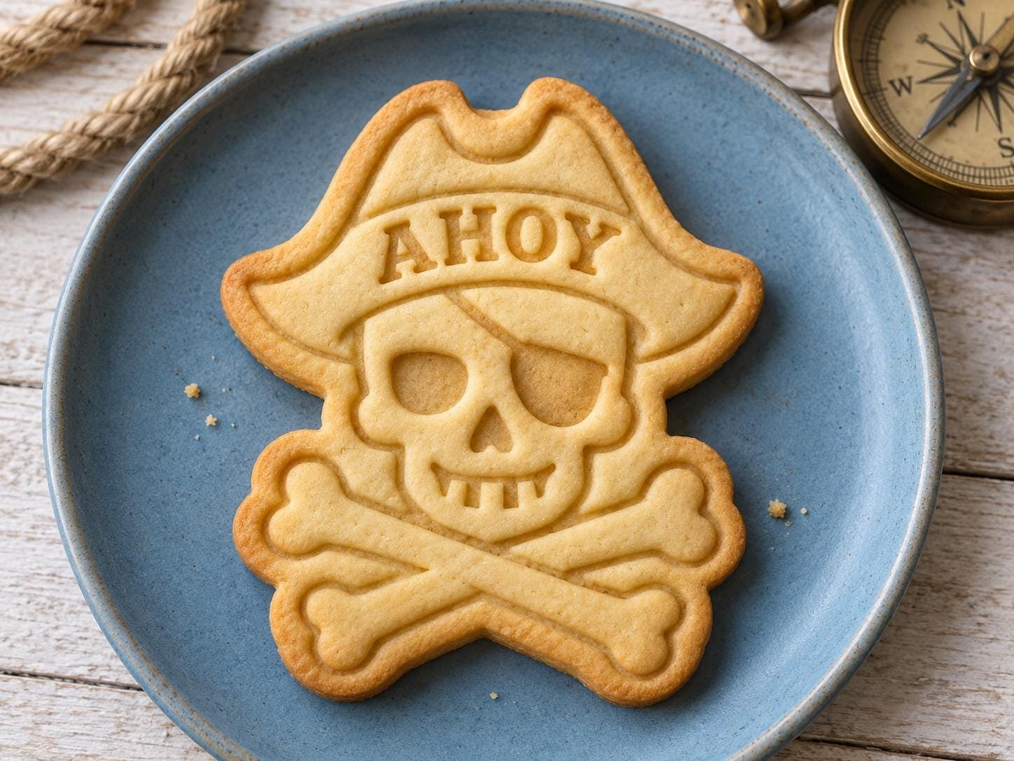 Pirate Skull Cookie Cutter and Stamp Set, Ahoy Captain, 3 Inch