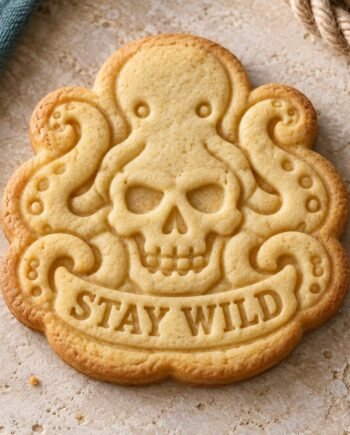 Kraken Skull Cookie Cutter and Stamp Set, Stay Wild Pirate Design