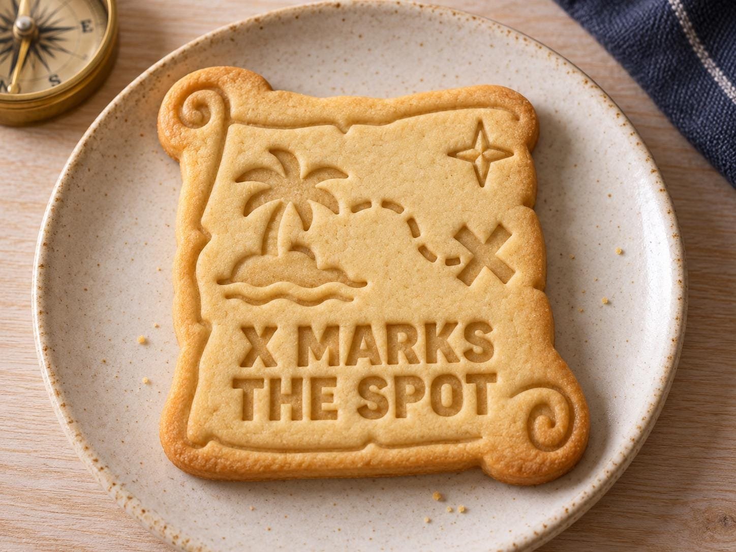 Treasure Map Cookie Cutter and Stamp Set, X Marks the Spot