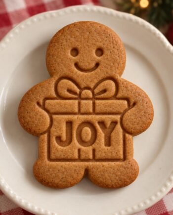 Personalized Gingerbread Gift Hug Cookie Stamp and Cutter, Christmas Name Baking Set