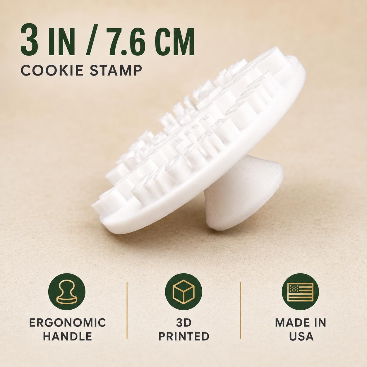 Personalized Christmas Fireplace Cookie Stamp and Scalloped Cutter, Family Name and Stockings - Image 3