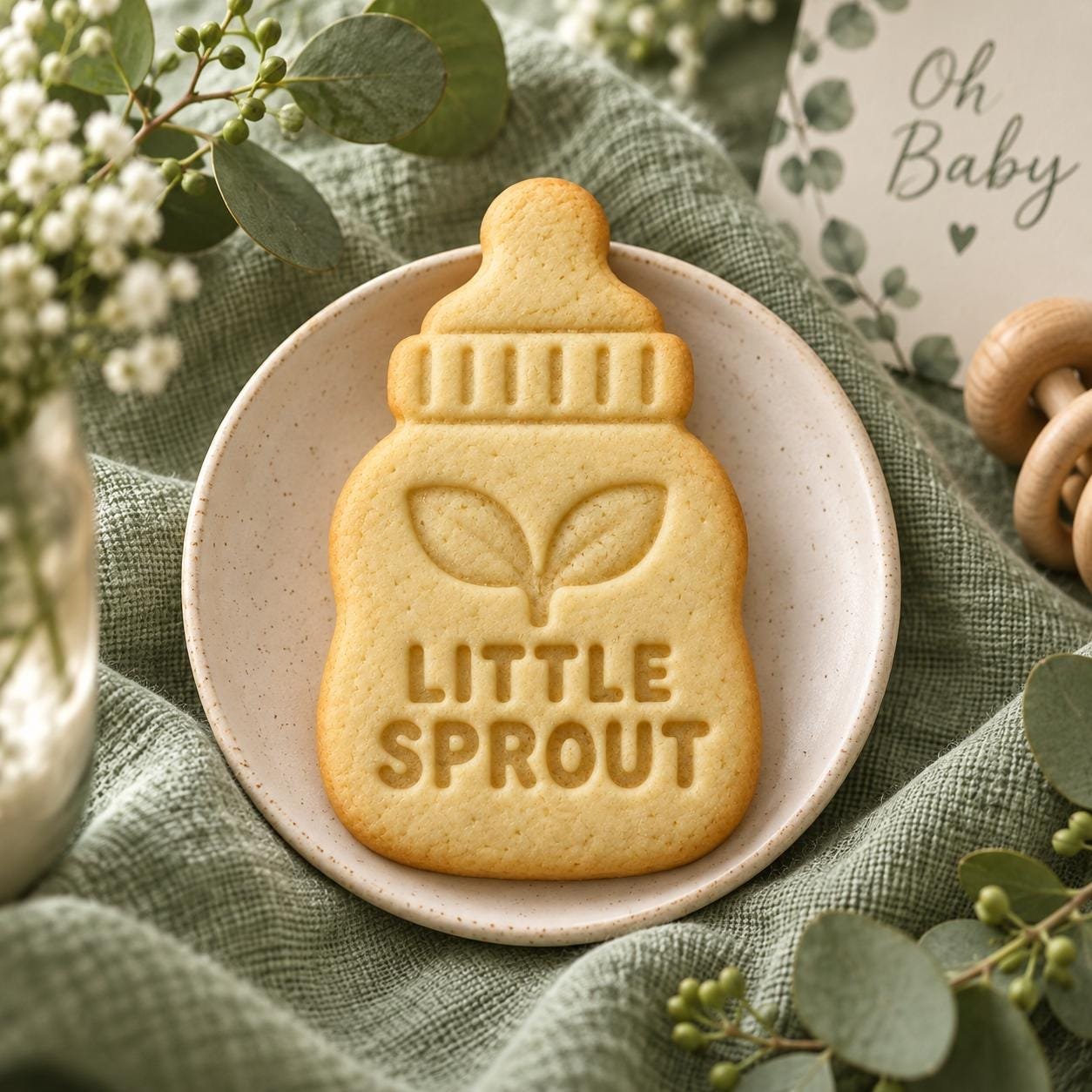 Baby Bottle Cookie Stamp and Cutter, Five Designs, Optional Custom Name - Image 10