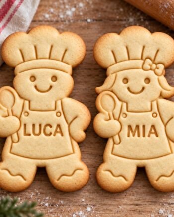 Personalized Gingerbread Baker Cookie Cutter and Stamp, Boy or Girl, Custom Name, 5 Inch