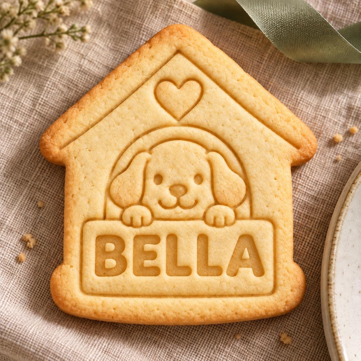 Personalized Gotcha Day Cookie Cutter and Stamp, Doghouse Pet Name, Adoption Gift, 3 Inch