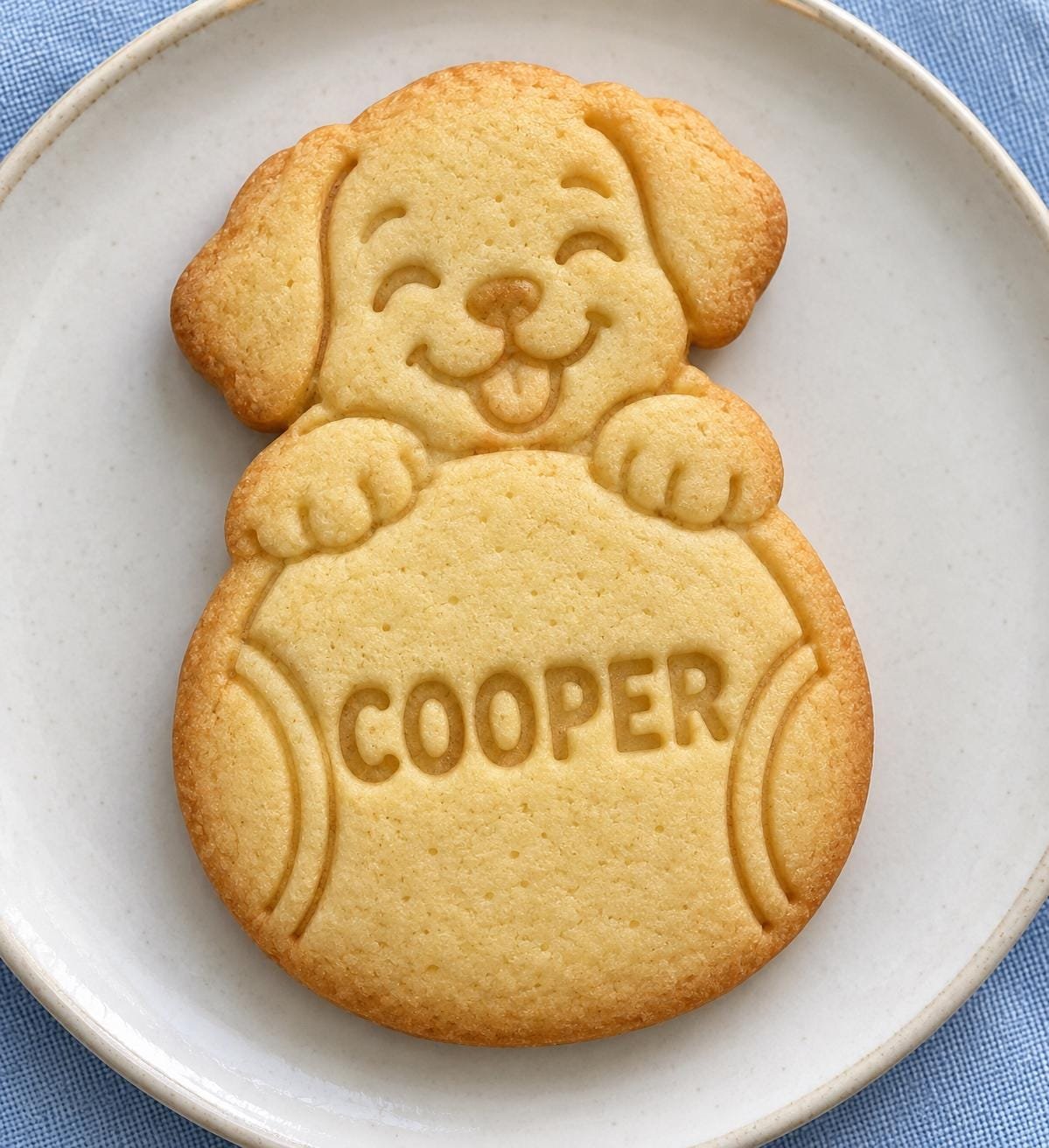 Personalized Dog Cookie Cutter and Stamp, Tennis Ball Puppy, Custom Pet Name, 3 Inch - Image 2