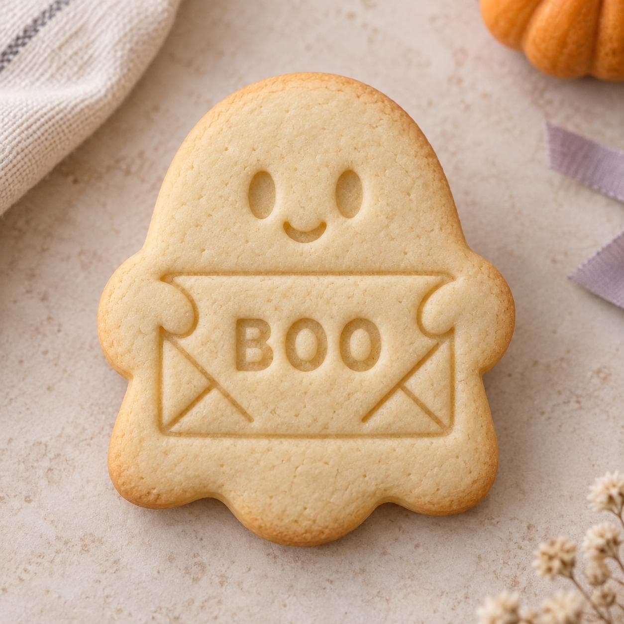 Personalized Ghost Cookie Cutter and Stamp Set, Boo Mail Halloween Design, Custom Name, 3 Inch