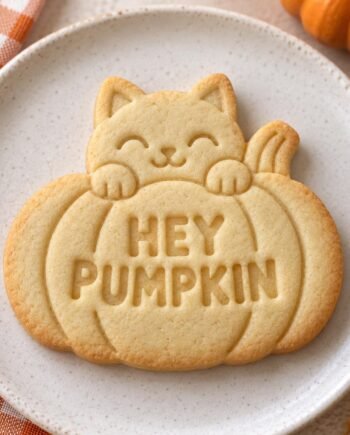 Personalized Pumpkin Cat Cookie Cutter and Stamp Set, Halloween Kitty, Custom Name, 3 Inch