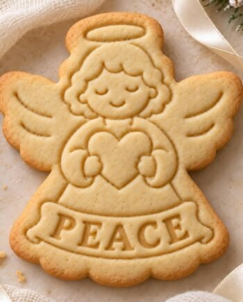 Angel Cookie Cutter and Stamp Set, PEACE Heart Angel, Christmas Baking and Fondant Tool, 3 Inch