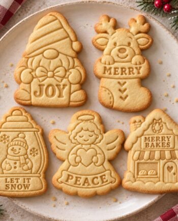 Christmas Cookie Cutter and Stamp Set, Choose 1 of 5 Gnome Reindeer Snowman Angel House Designs, 3 Inch