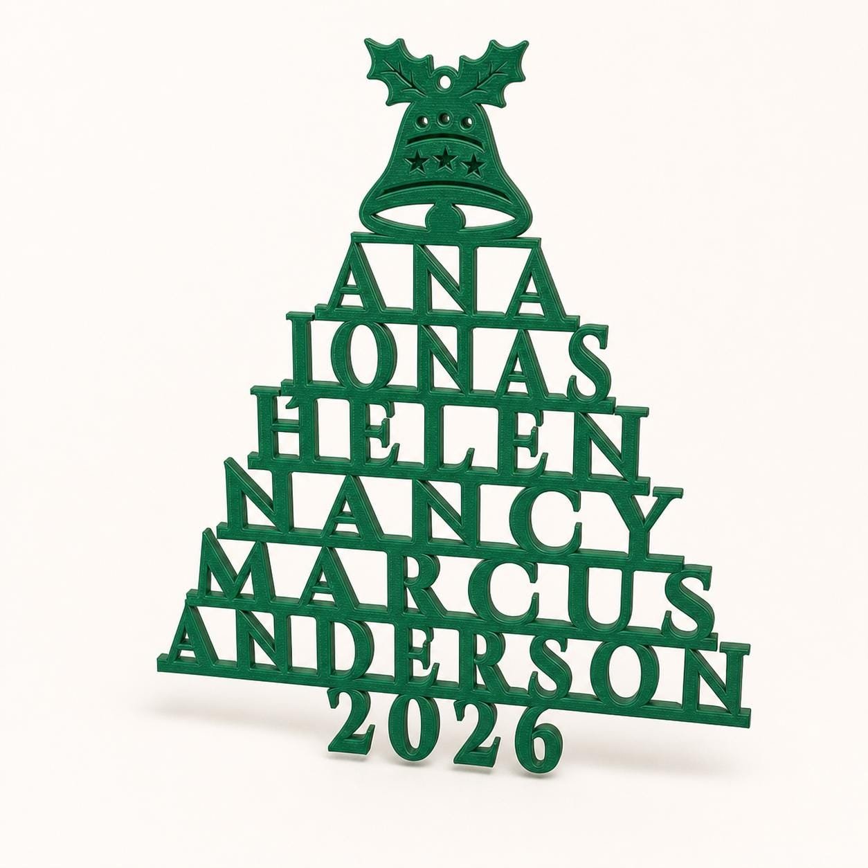 Personalized Family Christmas Ornament 2026, Custom Name Tree with Choice of Topper - Image 9