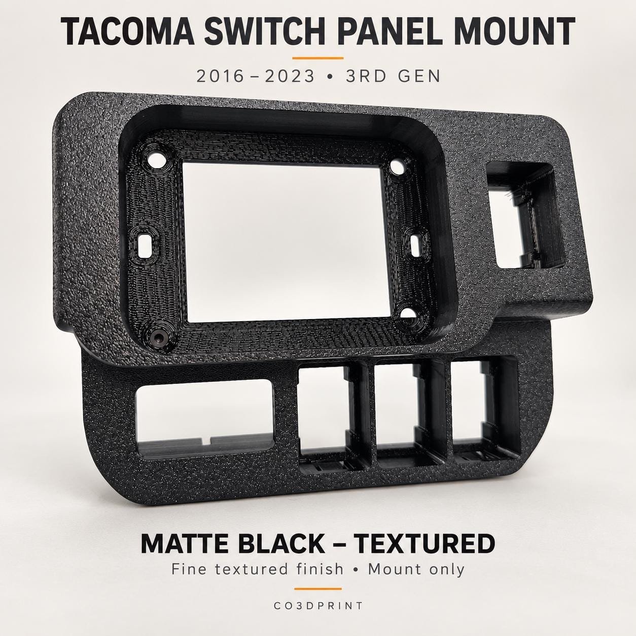 Tacoma 3rd Gen Auxbeam Switch Panel Mount, 2016–2023 Dash Bezel, 6/8 Gang - Image 6