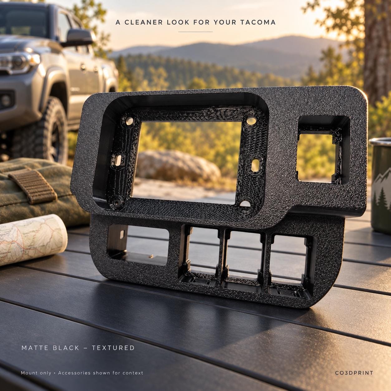 Tacoma 3rd Gen Auxbeam Switch Panel Mount, 2016–2023 Dash Bezel, 6/8 Gang - Image 10
