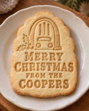 Personalized Christmas Radio Cookie Cutter & Stamp Set, Custom Family Name (3 Inch)