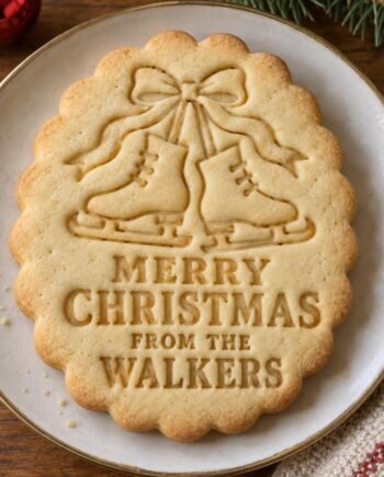 Personalized Ice Skates Christmas Cookie Cutter Set, Custom Family Name (3 Inch)
