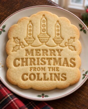 Personalized Christmas Cookie Cutter & Stamp Set, Retro Bubble Lights Design (3 Inch)