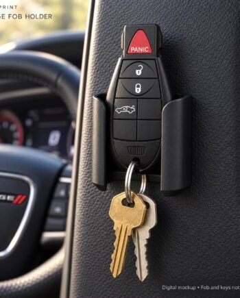 Dodge Fobik Key Holder, Black Adhesive Dash Mount, Original or Cover Fits