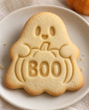 Ghost Pumpkin Cookie Cutter and Stamp Set, BOO Halloween Baking Design, 3 Inch