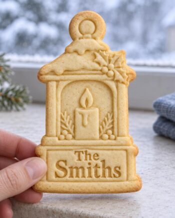 Personalized Christmas Lantern Cookie Cutter and Stamp, Custom Family Name, 3 Inch