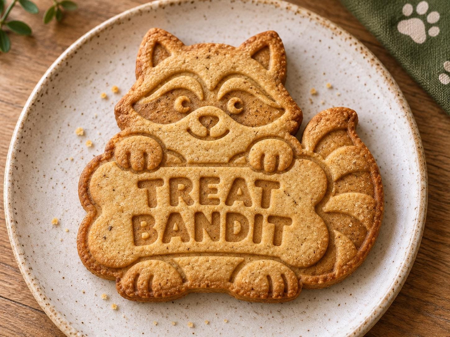 Treat Bandit Raccoon Cookie Cutter and Stamp Set, 3 Inch