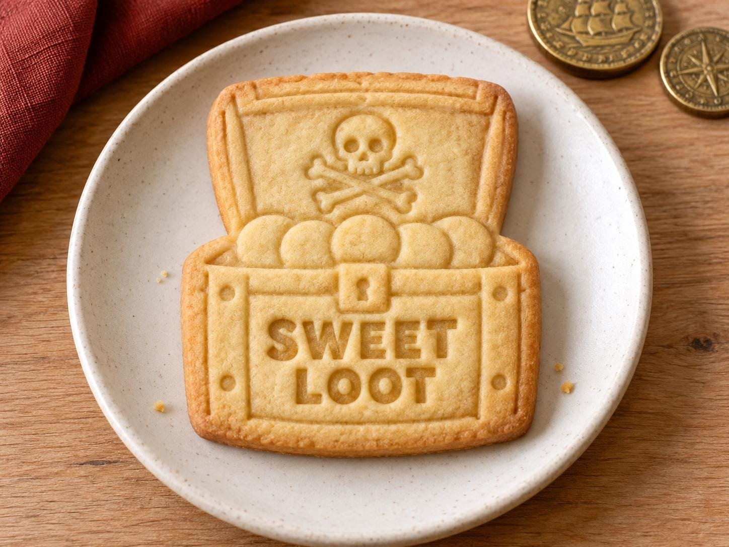 Pirate Treasure Chest Cookie Cutter and Stamp Set, Sweet Loot