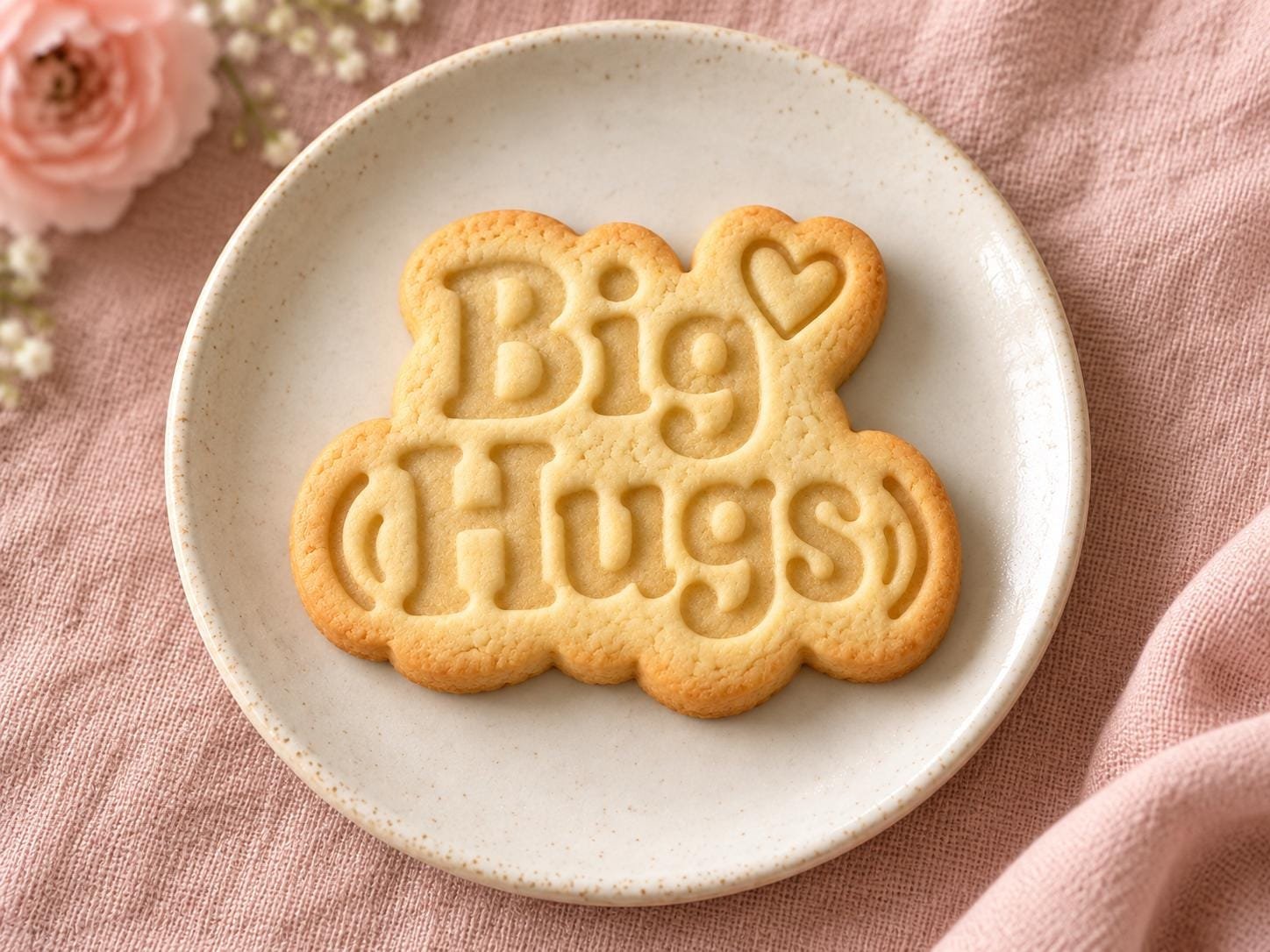 Big Hugs Cookie Cutter and Stamp Set, Personalized Heart Design, 3 Inch - Image 2