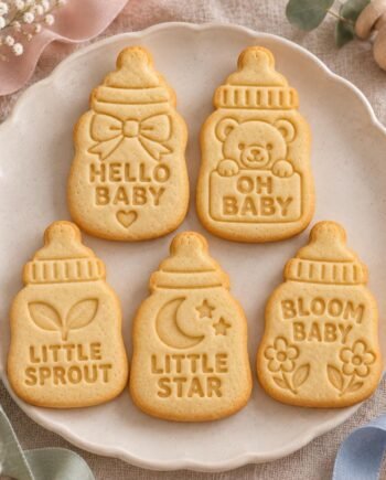 Baby Bottle Cookie Stamp and Cutter, Five Designs, Optional Custom Name