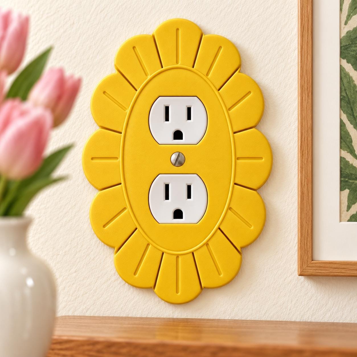 Petal Bloom Scalloped Switch Plate & Outlet Cover, Floral Toggle, Rocker or Duplex - Image 6