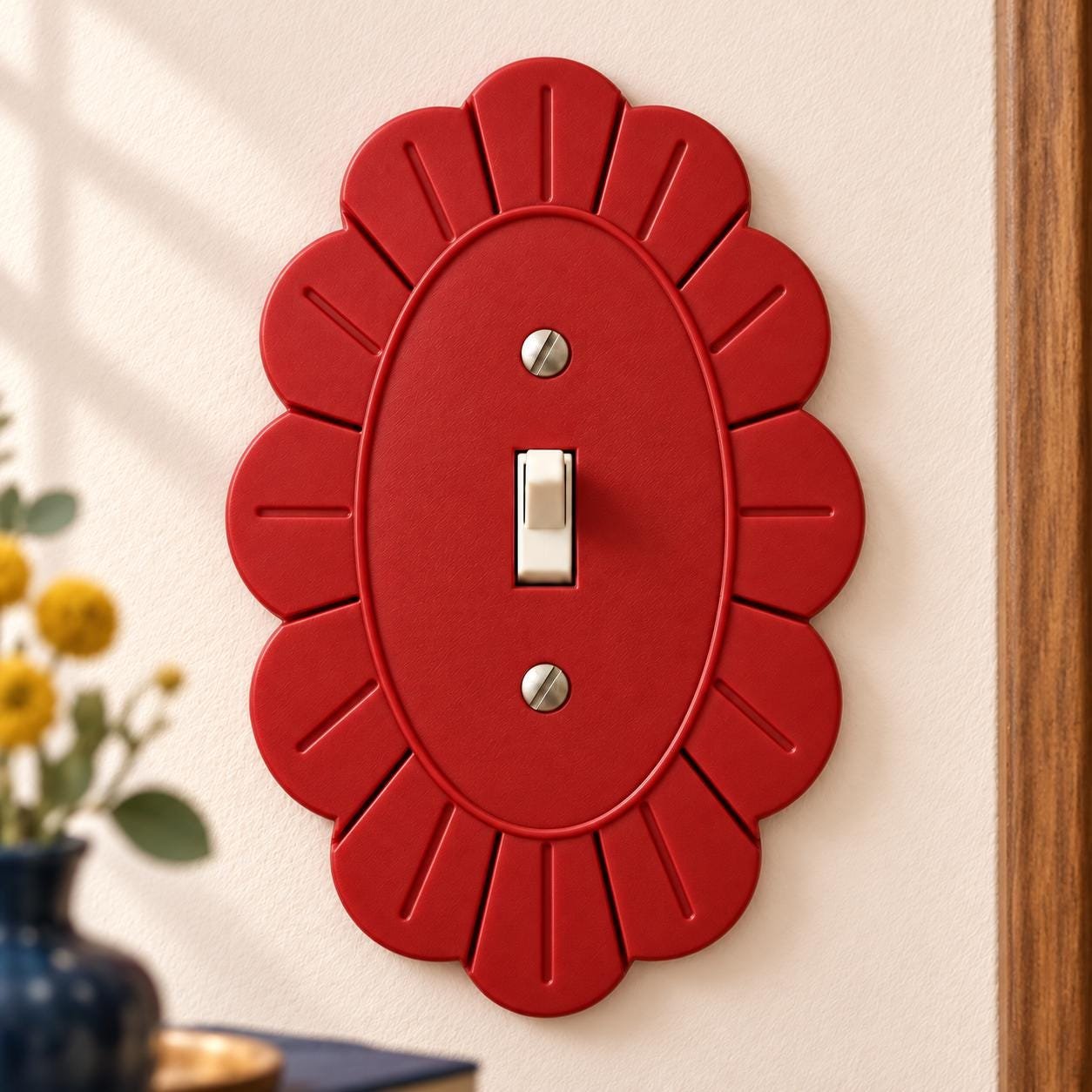 Petal Bloom Scalloped Switch Plate & Outlet Cover, Floral Toggle, Rocker or Duplex - Image 7