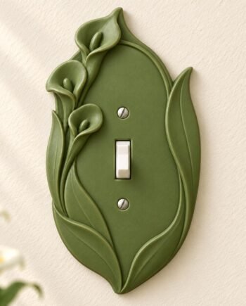 Calla Lily Switch Plate, Floral Single Toggle Cover, Lily Cascade Botanical Decor
