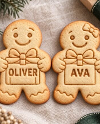 Personalized Gingerbread Gift Hug Cookie Cutter and Stamp, Boy or Girl, Custom Name, 5 Inch