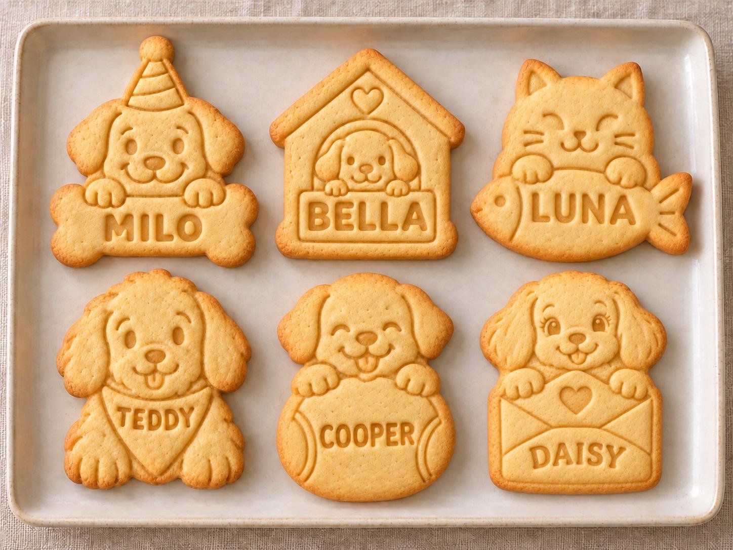 Personalized Pet Cookie Cutter and Stamp, Choose 1 of 6 Dog and Cat Designs, Custom Name, 3 Inch