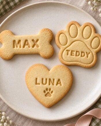 Personalized Pet Cookie Cutter and Stamp, Bone Paw or Heart, Custom Dog Name, 3 Inch