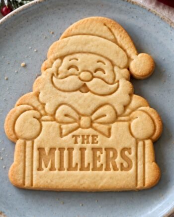 Personalized Santa Gift Cookie Stamp and Cutter, Christmas Family Name, 3 Inch